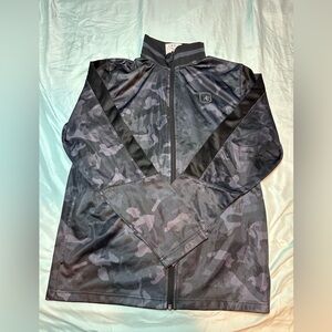 Men's Gray Camo Windbreaker Jacket